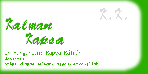 kalman kapsa business card